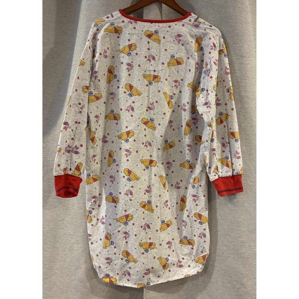 Vintage Disney Winnie the Pooh Plaid Flannel Nightgown Women's M Long Sleeve 90s - Picture 4 of 7